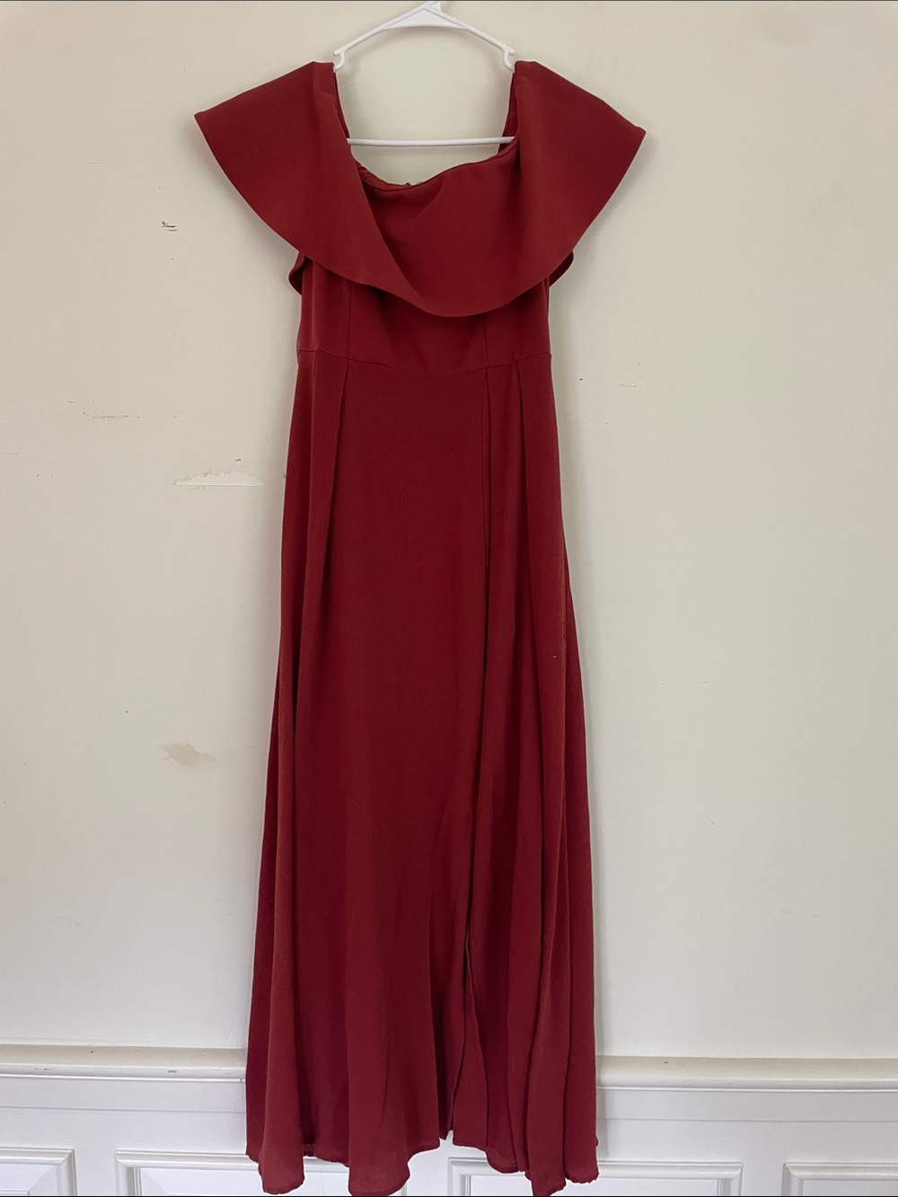 Altar'd State Off-Shoulder Maxi Dress in Wine